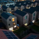 Solar Powered Homes at Dusk